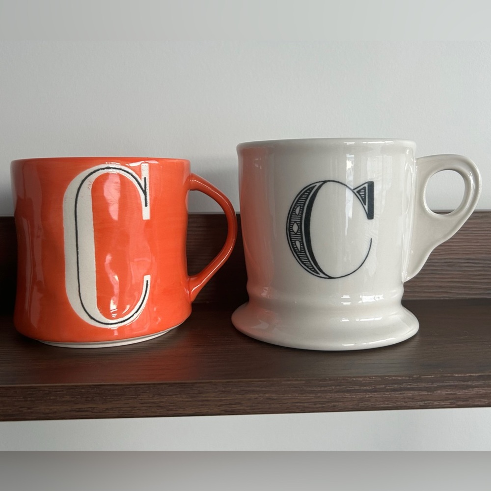 ANTHROPOLOGIE Letter βCβ Mugs